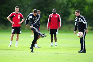 Bristol City Manager Derek McInnes Scores at Training Session, September 2012