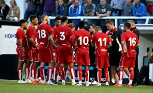 Friendly Prints: Bristol City Manager Lee Johnson Delivers Pre-Season Team Talk at Twerton Park