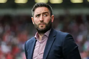 Bristol City V Aston Villa Prints: Bristol City Manager Lee Johnson Focuses on Aston Villa Match at Ashton Gate Stadium, 2016