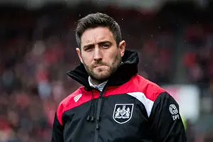 Framed Print : Bristol City Manager Lee Johnson Watches On during Burton Albion Match, March 2017