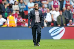 Bristol City V Aston Villa Prints: Bristol City Manager Lee Johnson Watching Intently During Bristol City vs Aston Villa Championship Match at Ashton Gate