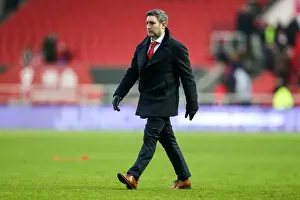 Third Round Prints: Bristol City Manager Lee Johnson's Frustration at Half Time during FA Cup Third Round Match against Fleetwood Town