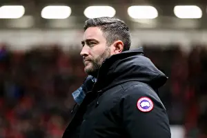 Bristol City V Brentford Prints: Bristol City Manager Lee Johnson's Intense Focus During Championship Match vs Brentford at Ashton Gate Stadium