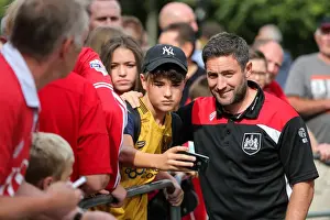 Fulham V Bristol City Prints: Bristol City Manager Lee Johnson's Pre-Match Selfies at Craven Cottage