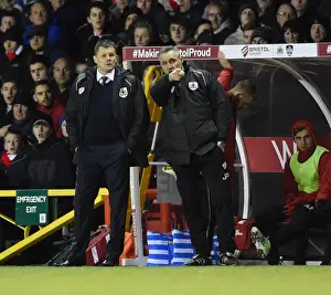 Bristol City V Gillingham JPT Prints: Bristol City Manager Steve Cotterill Consults John Pemberton during Bristol City vs Gillingham