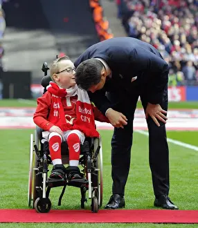 Bristol City Manager Steve Cotterill Discusses with Oskar Pycroft at Wembley Stadium during the Johnstone's Paint