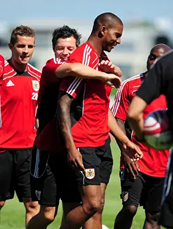 Pre Season Tour Sweden Prints: Bristol City: Marvin Elliott Laughs It Up During Training Session