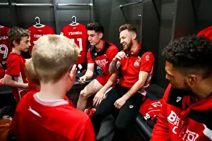 Bristol City Mascots in the Dressing Room: Pre-Match Moment at Ashton Gate Stadium (Sky Bet Championship)