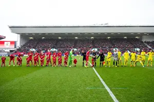 Bristol City Mascots Shake Hands with Burton Albion - Sky Bet EFL Championship Clash at Ashton Gate