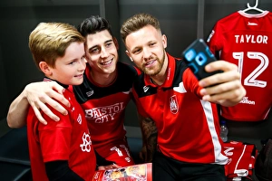 Bristol City Mascots Visit Dressing Room Before Match