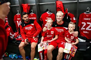 Bristol City Mascots Visit Dressing Room Before Match against Barnsley