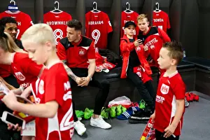 Bristol City Mascots Visit Dressing Room Before Match vs Barnsley, Sky Bet Championship (April 2017)