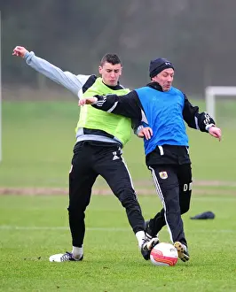 Training 10-1-12 Prints: Bristol City: McInnes and Wilson Go Head-to-Head in Intense Training Drill