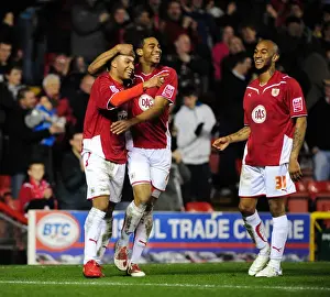 Bristol City: Nicky Maynard and Marvin Elliott's Euphoric Goal Celebration vs Barnsley (23/03/2010)