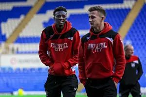 Reading V Bristol City Prints: Bristol City Players Assessing Reading's Pitch Before Sky Bet Championship Match - November 2016