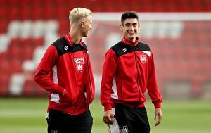 Images Dated 25th July 2016: Bristol City Players Callum O'Dowda and Hordur Magnusson Deep in Conversation during Cheltenham