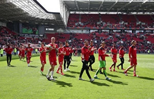 Images Dated 7th May 2017: Bristol City Players Celebrate Championship Victory: A Lap of Appreciation at Ashton Gate