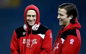 Leeds United V Bristol City Prints: Bristol City Players David Cotterill and Adam Matthews Smile at Elland Road Ahead of Leeds United Match