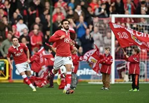 Images Dated 22nd November 2014: Bristol City Players Take to the Field against Preston North End at Ashton Gate Stadium, 2014