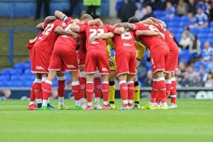 Images Dated 26th September 2015: Bristol City Players Huddle Before Ipswich Town Showdown, Sky Bet Championship 2015