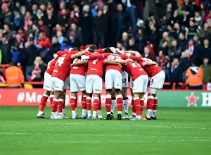 Middlesbrough Prints: Bristol City Players Huddle Before Kick-Off Against Middlesbrough