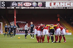 Images Dated 29th December 2013: Bristol City Players Huddle Before Sky Bet League One Match Against Stevenage