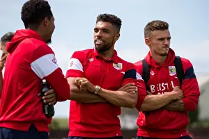 Bristol City Players Observe Pre-season Friendly Action against Bristol Manor Farm