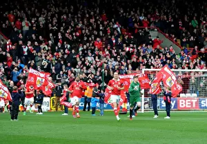 Bristol City V Barnsley Prints: Bristol City Players Prepare for Battle Against Barnsley at Ashton Gate Stadium, 2015