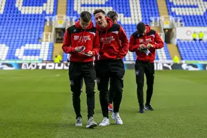 Reading V Bristol City Prints: Bristol City Players Scouting Reading's Pitch Before Sky Bet Championship Match