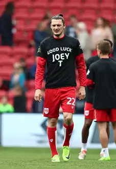 Bristol City V Birmingham City Prints: Bristol City Players Unite: Good Luck Joey T Shirts Against Birmingham City
