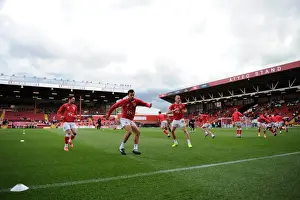 Bristol City V Chesterfield Prints: Bristol City Players Warm Up Ahead of Bristol City v Chesterfield