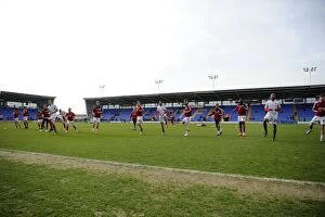 Images Dated 8th March 2014: Bristol City Players Warm Up Ahead of Shrewsbury Town Showdown, 08-03-2014