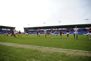 Framed Print : Bristol City Players Warm Up Ahead of Shrewsbury Town Showdown, 08-03-2014 Framed Print : Bristol City Players Warm Up Ahead of Shrewsbury Town Showdown, 08-03-2014