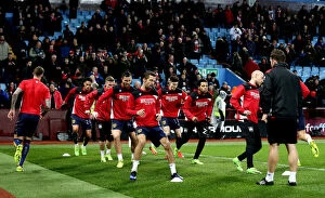 Images Dated 28th February 2017: Bristol City Players Warm Up Before Aston Villa Clash at Villa Park, 2017