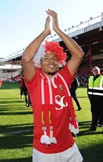 Images Dated 18th April 2015: Bristol City Promoted: Korey Smith's Euphoric Moment at Ashton Gate (April 18, 2015)