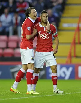 Bristol City V Leyton Orient Prints: Bristol City Rivals: Luke Ayling and Sam Baldock in Action Against Leyton Orient at Ashton Gate