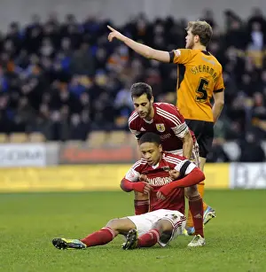 Framed Print : Bristol City: Sam Baldock Consoles Bobby Reid Amidst the Action at Molineux Stadium (Wolverhampton Wanderers vs. Bristol City, Sky Bet League One) Framed Print : Bristol City: Sam Baldock Consoles Bobby Reid Amidst the Action at Molineux Stadium (Wolverhampton Wanderers vs. Bristol City, Sky Bet League One)