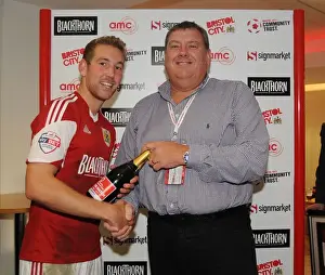 Bristol City V Colchester United Prints: Bristol City Star Receives Man of the Match Award after Triumph over Colchester United at Ashton Gate