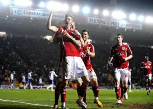 Bristol City V Cardiff City Prints: Bristol City: Stead and Woolford's Thrilling Goal Celebration vs