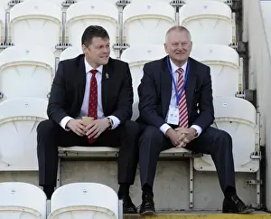 Colchester United V Bristol City Prints: Bristol City: Steve Cotterill and Steve Lansdown Before Colchester United Match, 2014