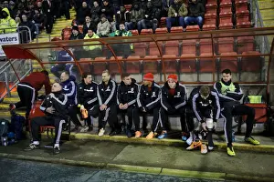 Leyton Prints: Bristol City Subs Gather in Dugout at Leyton Orient Match, 11/02/2014