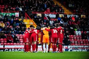 Images Dated 29th December 2012: Bristol City: Team Huddle Before Championship Clash Against Peterborough United (December 2012)