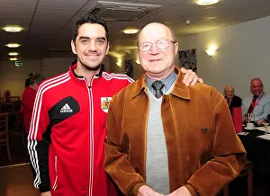 Bristol City V Barnsley Prints: Bristol City: A Tradition Upheld - Current Kit Man Scott Murray and Former Kit Man Buster Footman at Ashton Gate