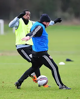 Training 10-1-12 Prints: Bristol City: A Training Mishap - Marlon Jackson Scores Past Derek McInnes