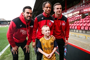 Brentford V Bristol City Prints: Bristol City Triumph: Pack, Reid, and Bryan Celebrate at Griffin Park, 2017