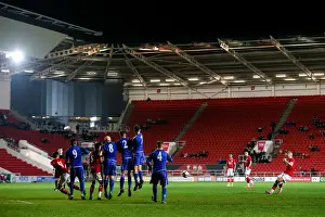 Bristol City V Cardiff City U18s Prints: Bristol City U18's George Dowling Prepares to Take a Free Kick at Ashton Gate Stadium
