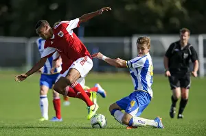 Development Prints: Bristol City U18's Marley Bishop Tackled by Matt Benham of Brighton U18 during U18 Professional Development League