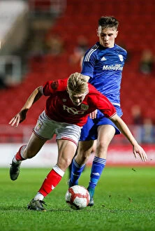 Images Dated 14th December 2015: Bristol City U18s vs Cardiff City U18s: Jake Andrews Foul by Mark Harris - FA Youth Cup Match