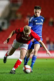 Bristol City V Cardiff City U18s Prints: Bristol City U18s vs Cardiff City U18s: Jake Andrews Foul by Mark Harris - FA Youth Cup Match