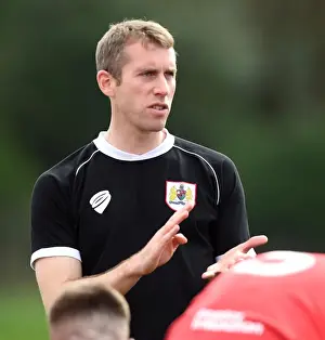 Bristol City U21 Manager Gary Probert Gives Half-Time Instructions Against Ipswich Town